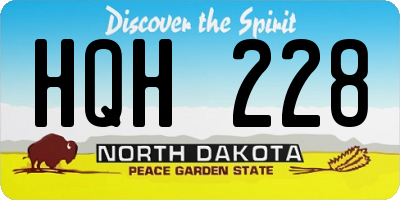 ND license plate HQH228