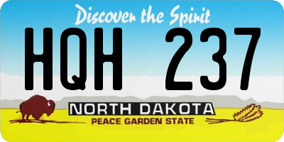 ND license plate HQH237