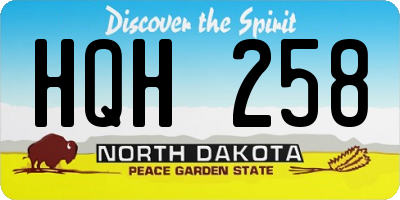 ND license plate HQH258