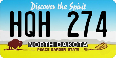 ND license plate HQH274