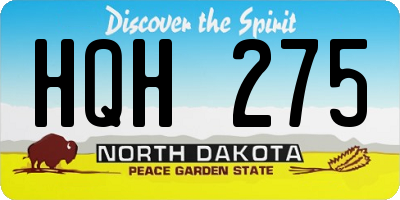 ND license plate HQH275