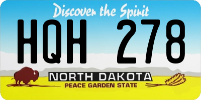 ND license plate HQH278