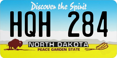 ND license plate HQH284