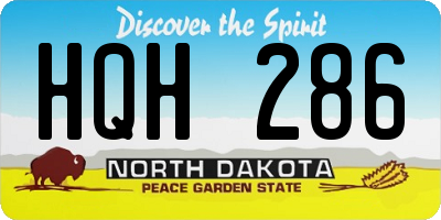ND license plate HQH286