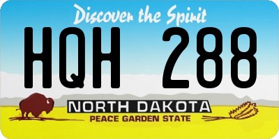 ND license plate HQH288
