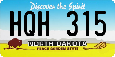 ND license plate HQH315