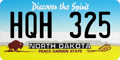 ND license plate HQH325