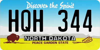 ND license plate HQH344