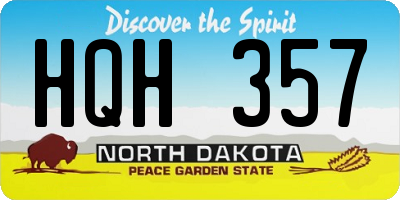 ND license plate HQH357