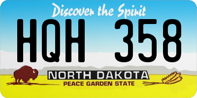 ND license plate HQH358