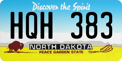 ND license plate HQH383
