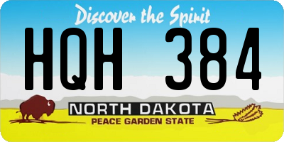 ND license plate HQH384