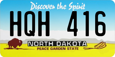 ND license plate HQH416