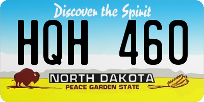 ND license plate HQH460