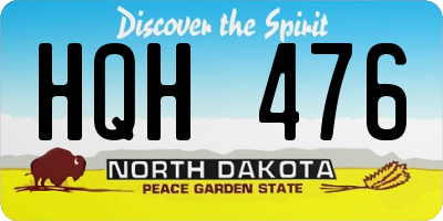 ND license plate HQH476