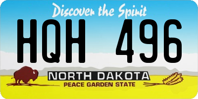 ND license plate HQH496