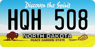 ND license plate HQH508