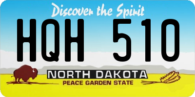 ND license plate HQH510