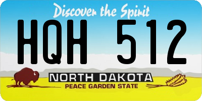 ND license plate HQH512