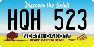 ND license plate HQH523