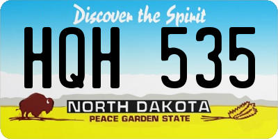 ND license plate HQH535