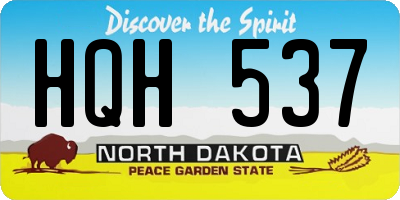 ND license plate HQH537