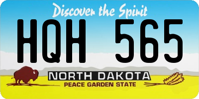 ND license plate HQH565