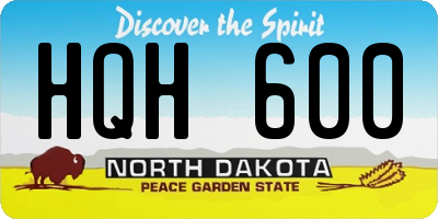 ND license plate HQH600