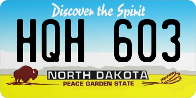 ND license plate HQH603