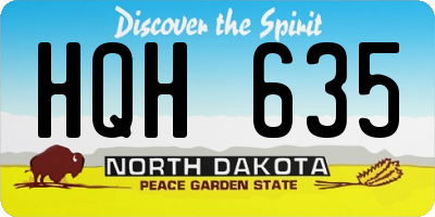 ND license plate HQH635