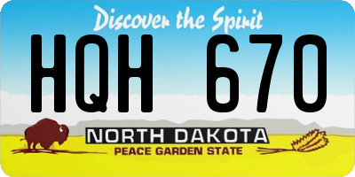 ND license plate HQH670