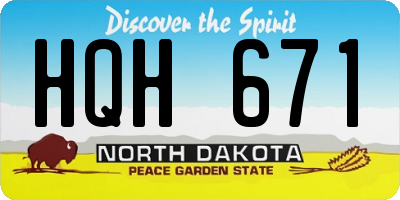 ND license plate HQH671