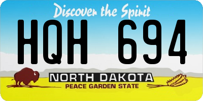 ND license plate HQH694