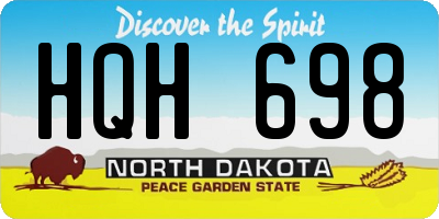 ND license plate HQH698
