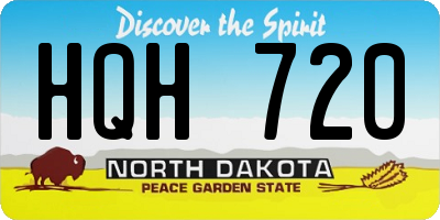 ND license plate HQH720