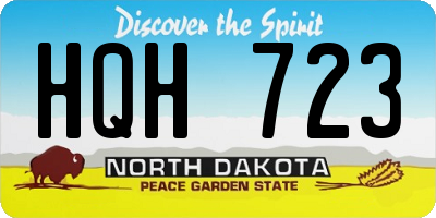 ND license plate HQH723