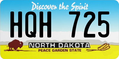 ND license plate HQH725