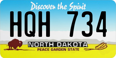 ND license plate HQH734