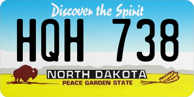 ND license plate HQH738