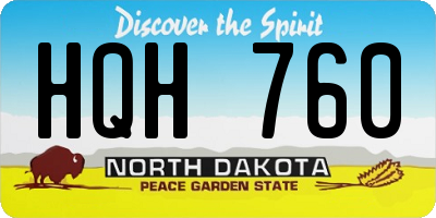 ND license plate HQH760