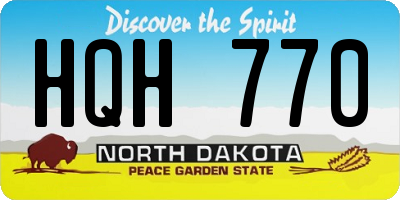 ND license plate HQH770