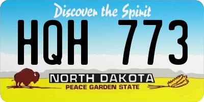 ND license plate HQH773