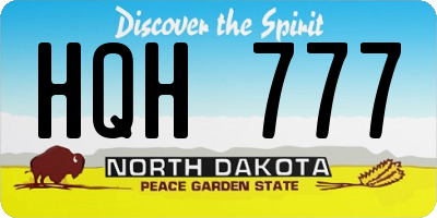 ND license plate HQH777