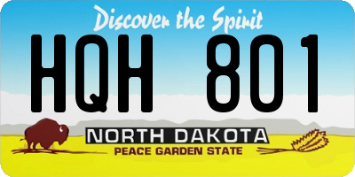 ND license plate HQH801