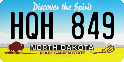 ND license plate HQH849
