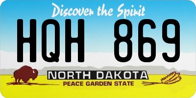 ND license plate HQH869