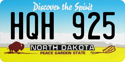 ND license plate HQH925