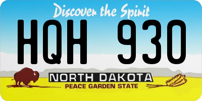 ND license plate HQH930