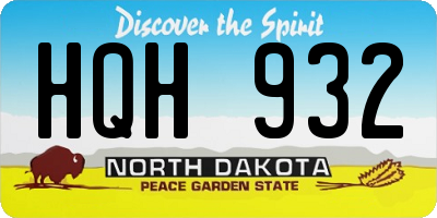 ND license plate HQH932