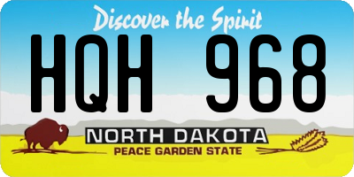 ND license plate HQH968